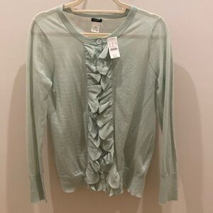 J Crew Sheer long sleeve blouse- size large